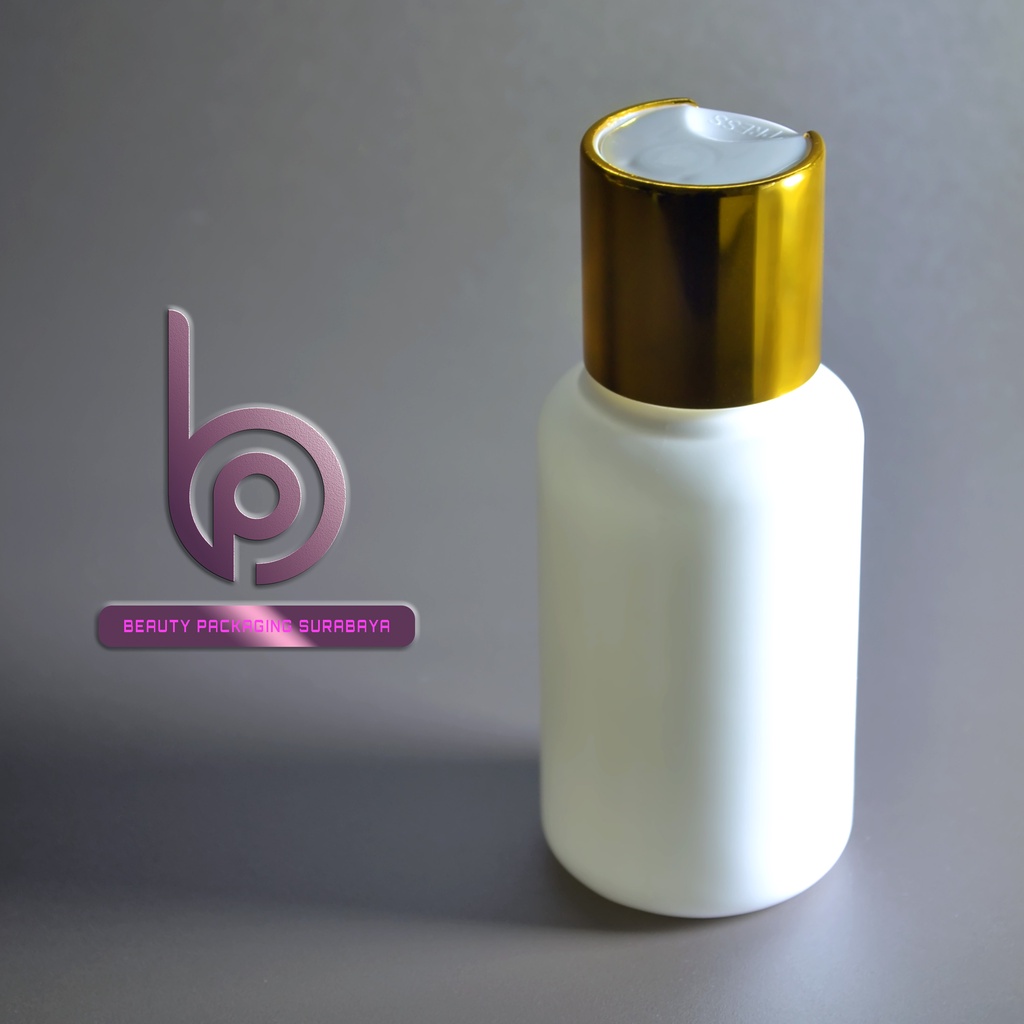 Botol Plastik PET 70ml Tubular Putih Tutup Presstop Luxury Neck