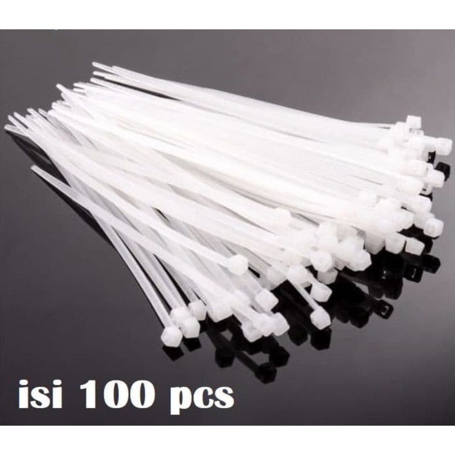 CABLE TIE  ,  KABEL TIS PUTIH, Tali pengikat, Tali Serot 3x100Mm  ISI 100 PCS