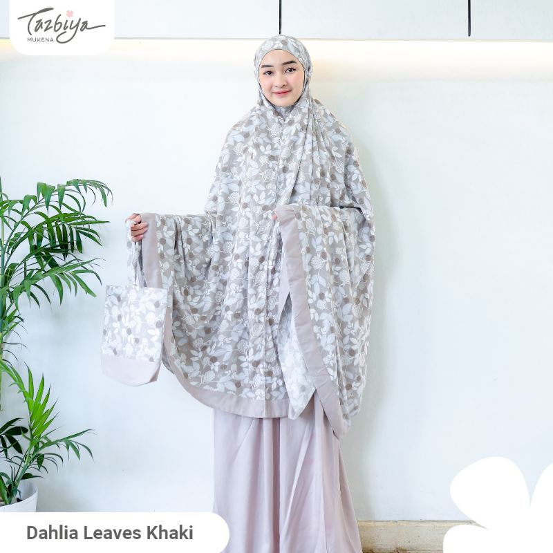 Mukena Tazbiya Dahlia Leaves Series Allsize Jumbo Dewasa Katun Rayon