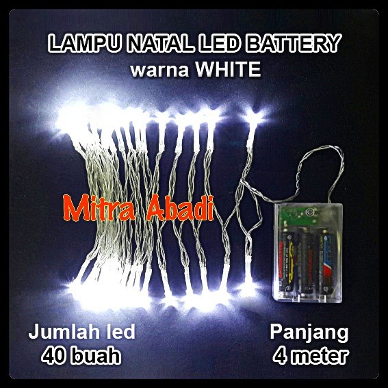 Lampu Natal LED Battery/Batre A2 Panjang 4 meter