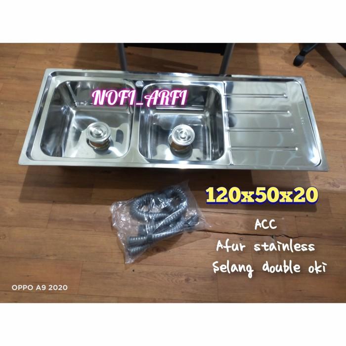 Bak cuci piring kitchen sink 2 lubang 120 cm termurah