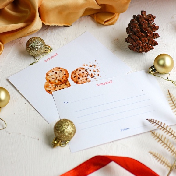 Hampers / Gift Box / Kado - Oatmeal Cookies 2 Jar + FREE Greeting Card + Pita + Bubble Wrap | LUCKYBITE