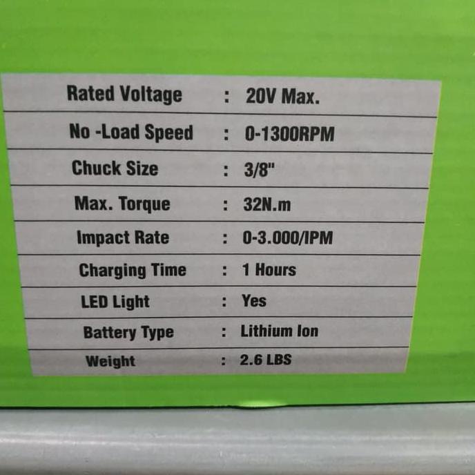 DS WELCOME MESIN BOR RYU RCI 20V CORDLESS IMPACT / MESIN BOR TANGAN BATREI
