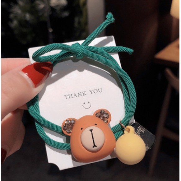 Ennwen IK118 Ikat Rambut Korea Cantik Beruang Bear Hair Band Aksesoris-7