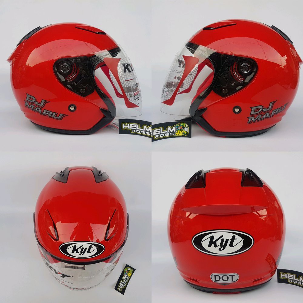 Promo KYT DJ MARU MERAH SOLID FERRARI ORIGINAL KYT Diskon