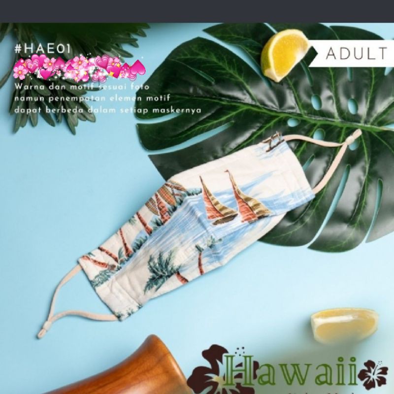 Masker Batik Kultur Hawaian HAE01