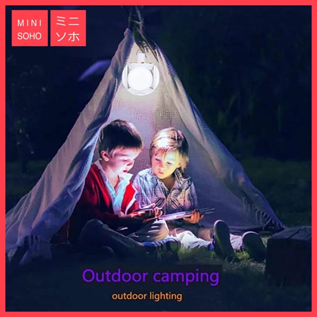 Lampu LED Gantung Tenaga Matahari Surya Solar Panel Portable Lantern Camping Bola 4 Way Arah Emergency Rechargeable Charging Light Lamp SL-2029