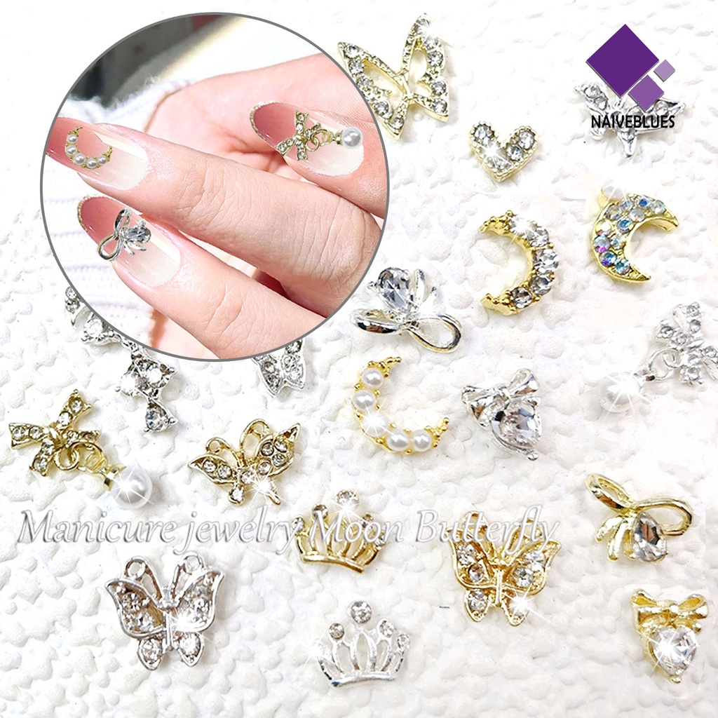 10pcs Charms Kuku 3D Desain Acak Untuk Kerajinan Manicure Salon