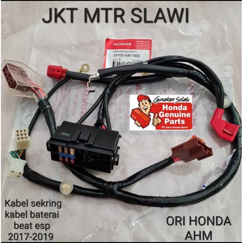 32102 K81 N00 Kabel baterai beat new esp 2017 sampai 2019 32102 K81 N00 asli honda