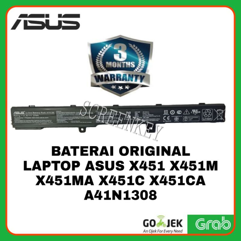 Baterai Batre Original Laptop Asus X451C X451CA X451M X451MA X551MA X551CA D550MA A41N1308 A31N1319