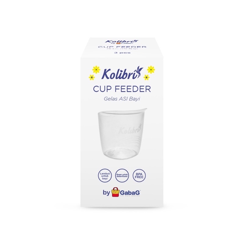 Gabag Cup Feeder Kolibri isi 3- Cup Feeder Cangkir Menyusui - Gelas Asi Bayi