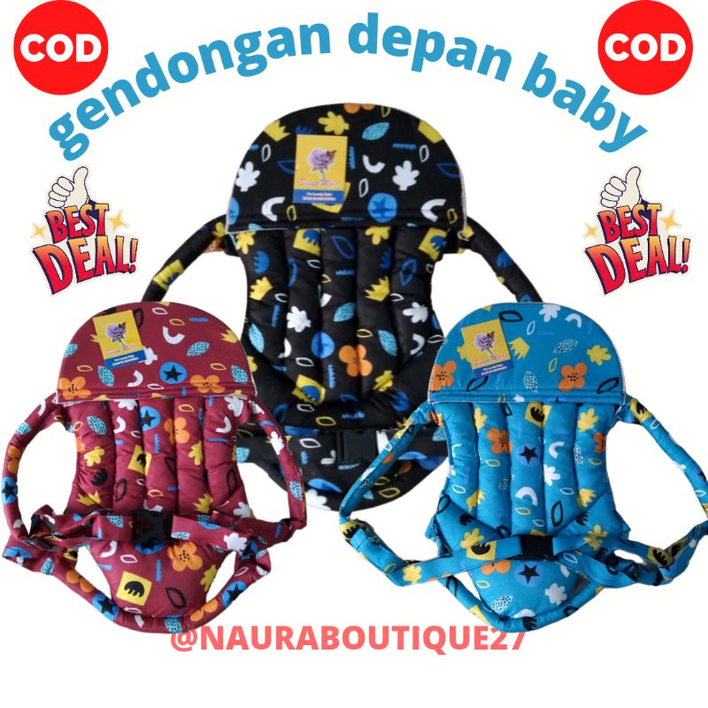 Gendongan bayi/ gendongan baby / gendongan depan ransel polkadot/ gendongan depan baby motif karakter lucu