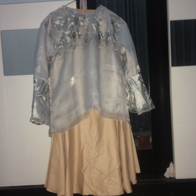 Baju organza+rok satin duyung