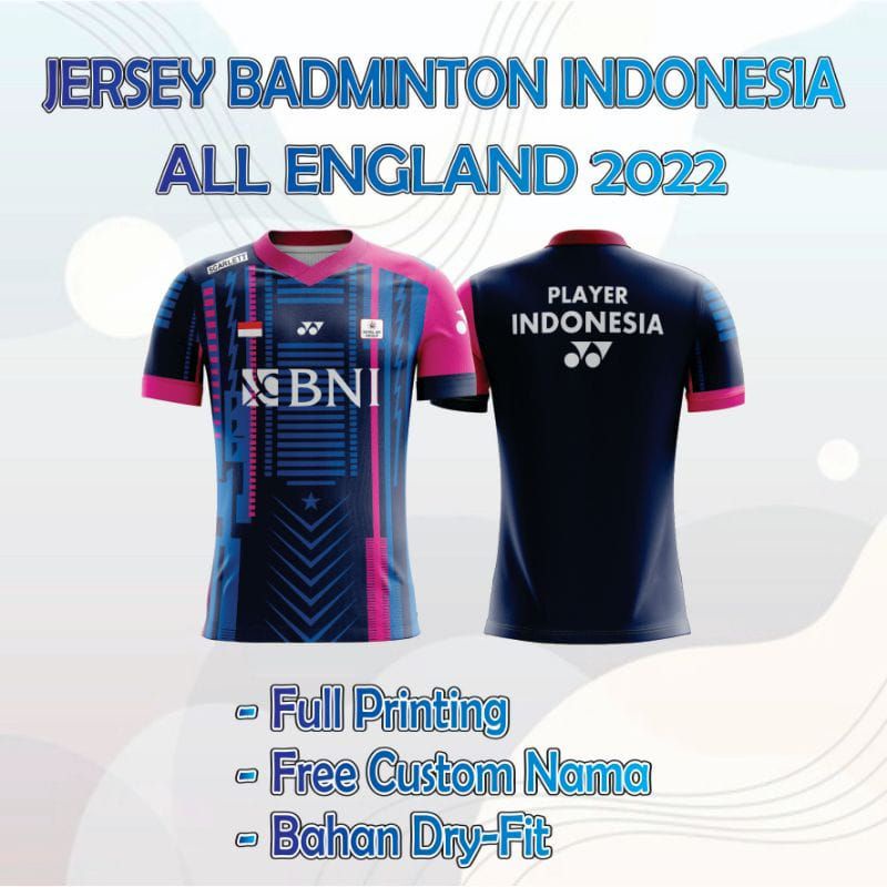 JERSEY BADMINTON INDONESIA ALL ENGLAND 2022