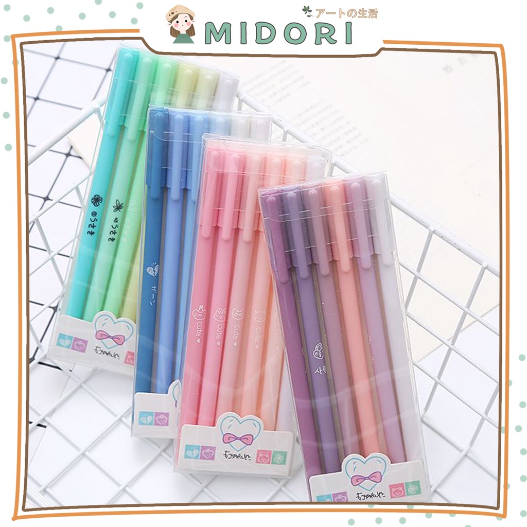 

[MIDORI] 6pcs Pulpen Gel Morandi Colour Series Pena Cair - D0023