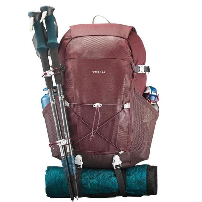 Quechua Arpenaz 30L Tas Ransel Carrier Hiking Original - Maroon - Ori 100%
