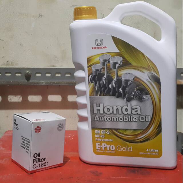 PROMO  PAKET 4 Liter Oli Honda E Pro Gold 0w20 + Filter Oli