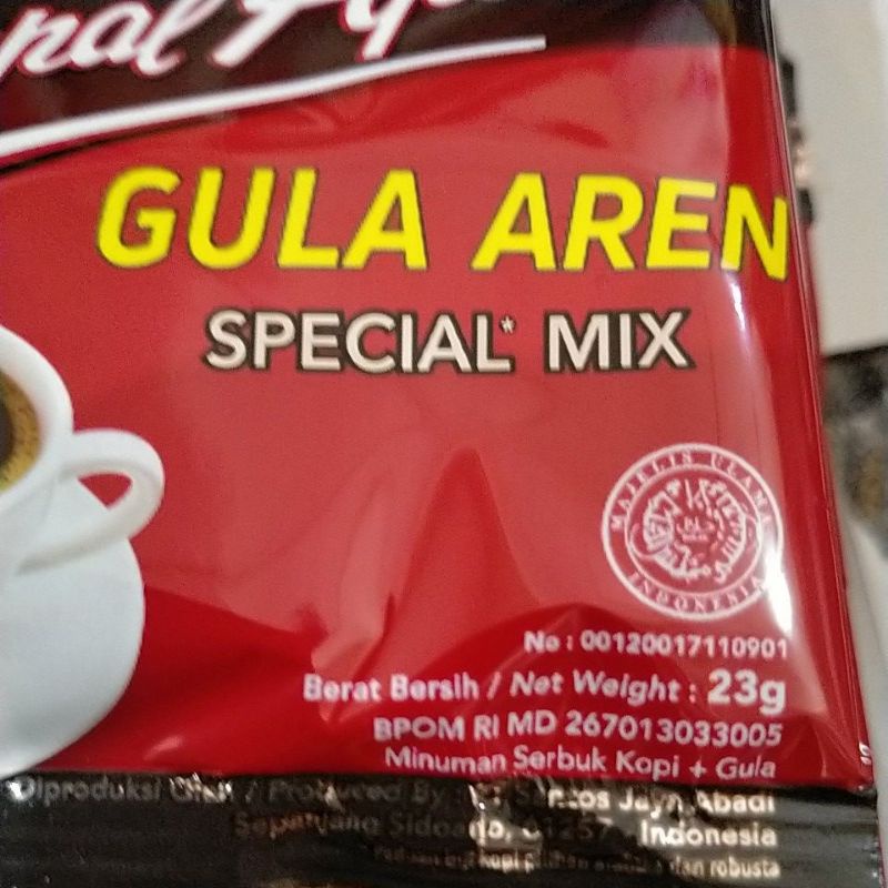 per renteng, kopi kapal api gula aren.