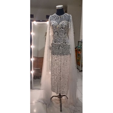 kebaya akad putih full payet jepang mewah dengan batu swarosky