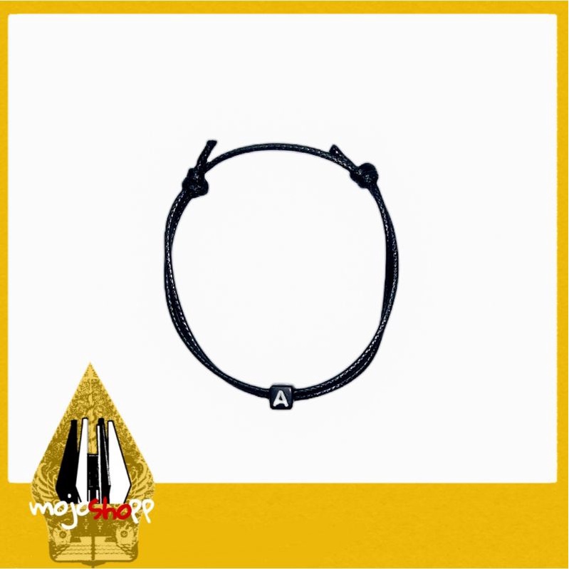 Gelang inisial / Gelang tali inisial / gelang tali hitam inisial