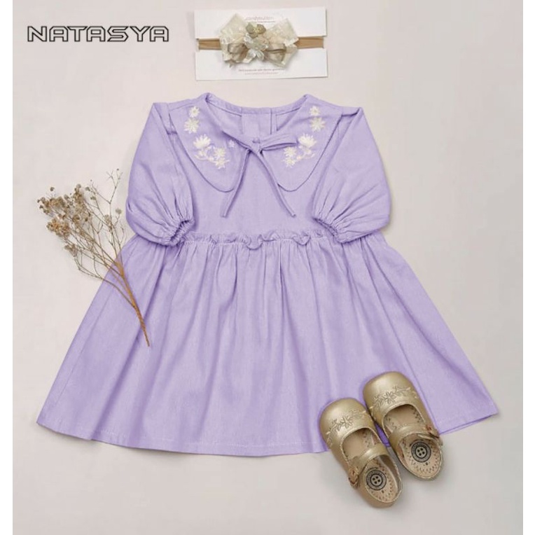 Dress natasya kid lilac / dress anak cewek milenial / baju terusan anak rainbow