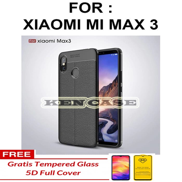 SOFTCASE SLIM FIT CARBON XIAOMI MI MAX 3 + TEMPERED GLASS 5D