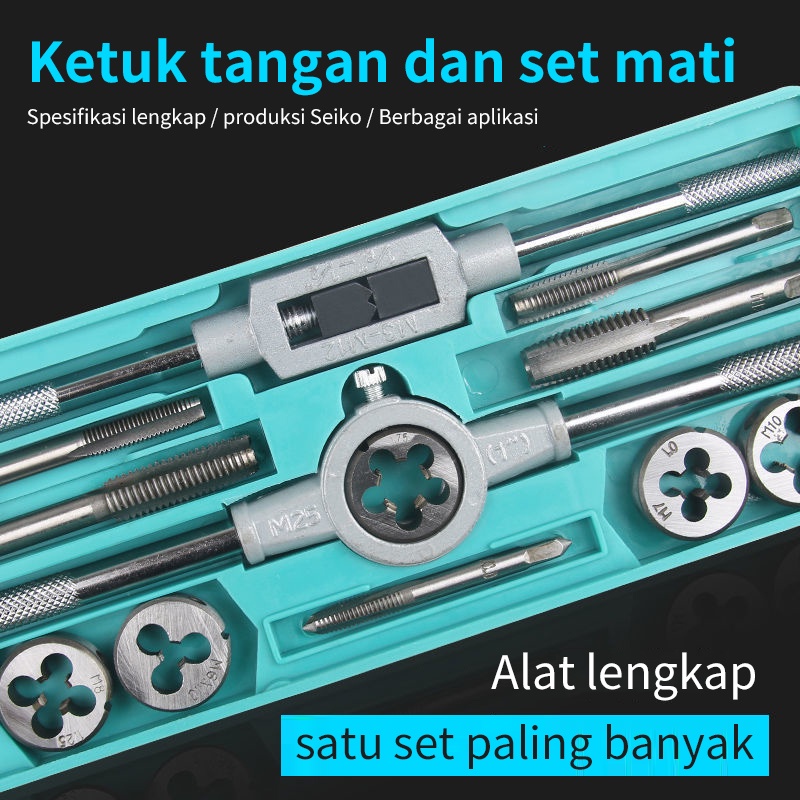 Tap Die Set Alat Snai dan Tap Ulir Dart Mur Baut Alat Senai 12pcs  Senei Die