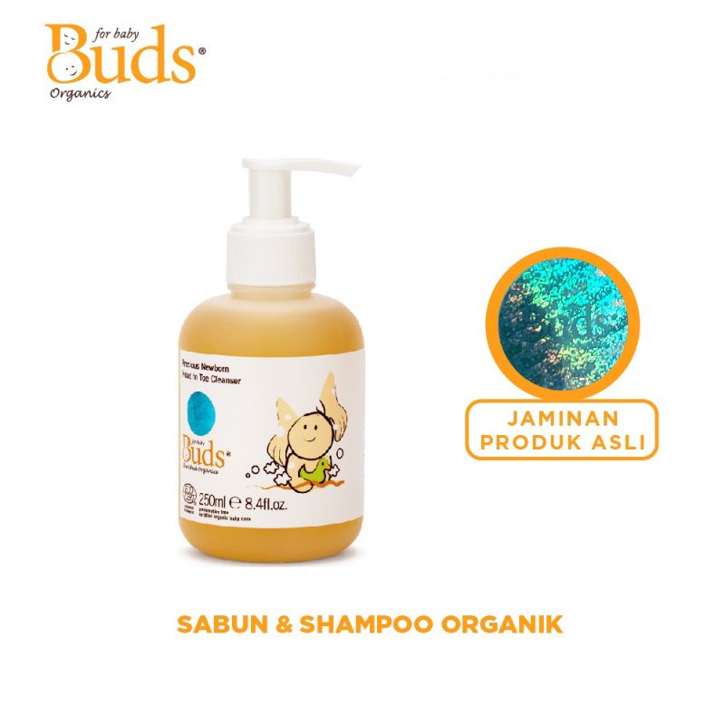 Buds Cherished Organics Precious Newbron Head to Toe Cleanser - Sabun Shampoo 2in1 250ml