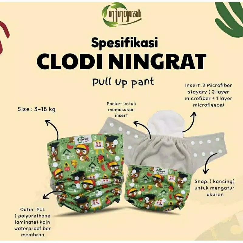 Clodi Ningrat Pull Up Pant 2 Insert cocok untuk New Born 3-18 kg Bisa COD
