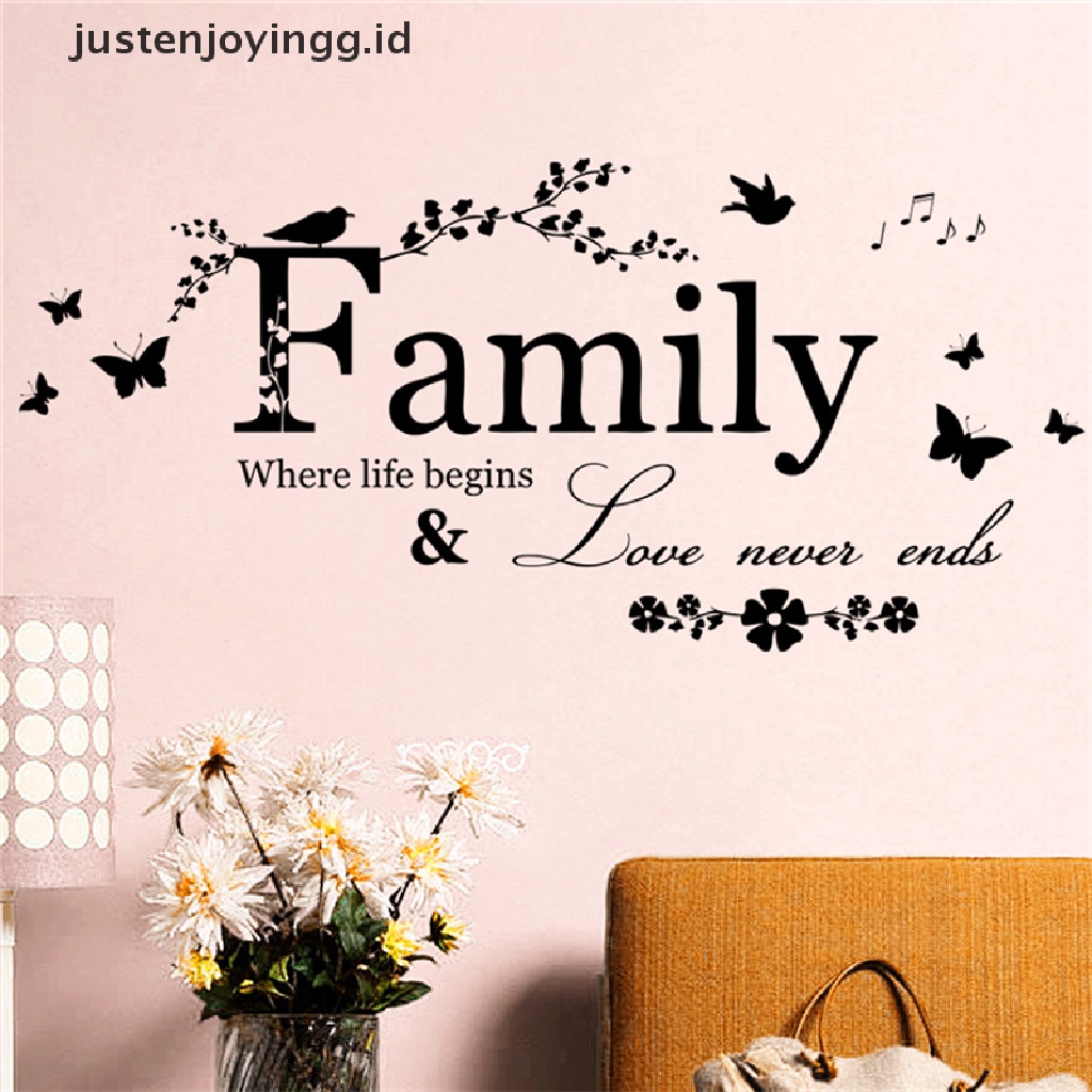 // justenjoyingg.id // Family Letter Quote Removable Vinyl Decal Art Mural Home Decor Wall Stickers ~