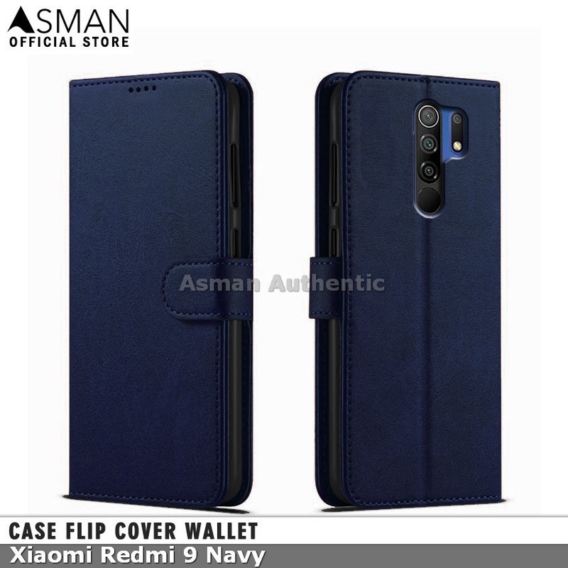 Asman Case Xiaomi Redmi 9 Leather Wallet Flip Cover Premium Edition