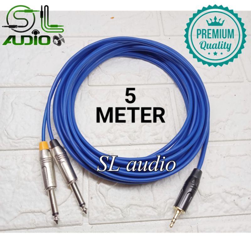 Kabel Jek Jack Hp Hape / Laptop Ke mixer audio jack 3,5mm to 2 akai mono