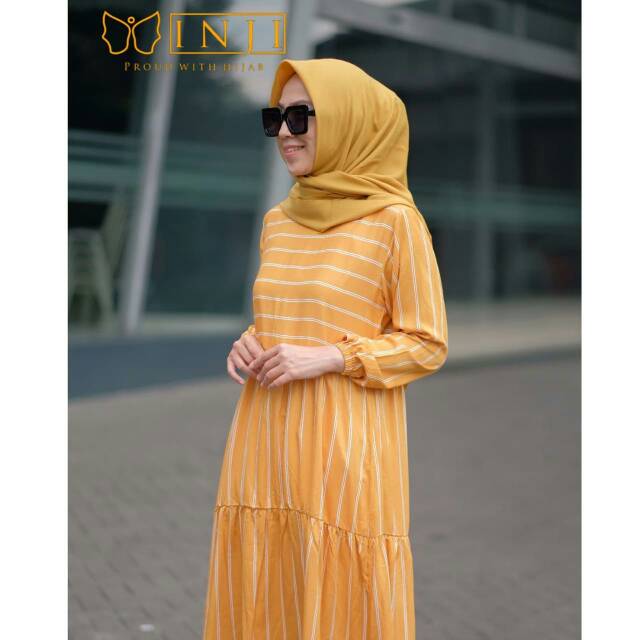 Tunik Muslimah Casual Stripe Rayon Tania Ori by Inji