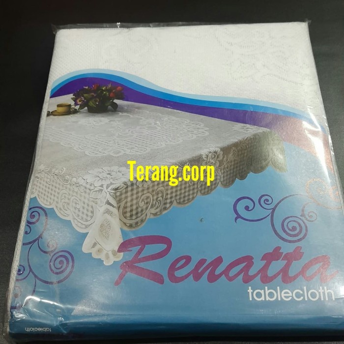 Taplak Meja Makan - Taplak Meja Kain / Meja Makan Putih Persegi Ukuran 150 X 230 Cm