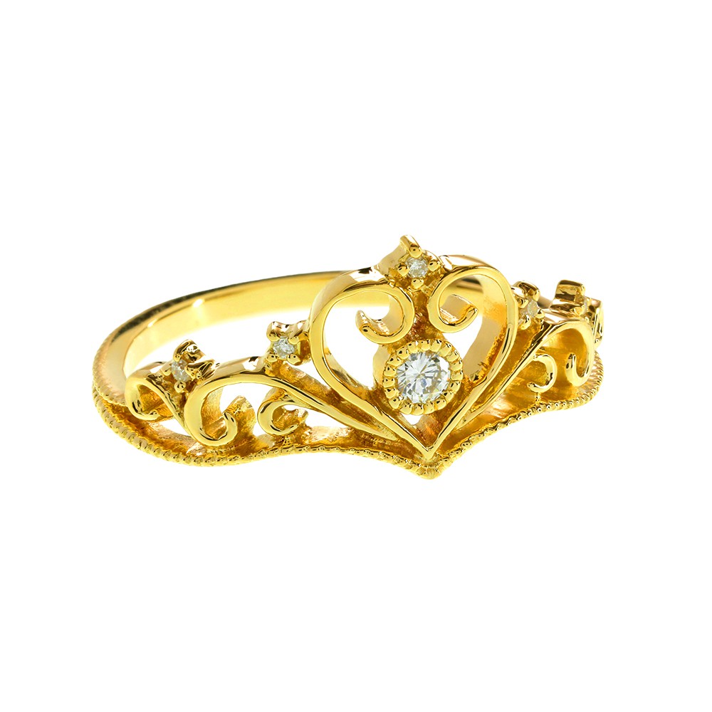 Cincin Berlian dan Emas 75% Golden Crown