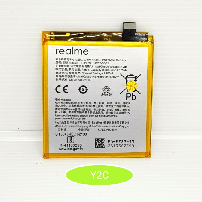 Baterai Original Oem Realme X / BLP723 Batre / Batere / Batrei