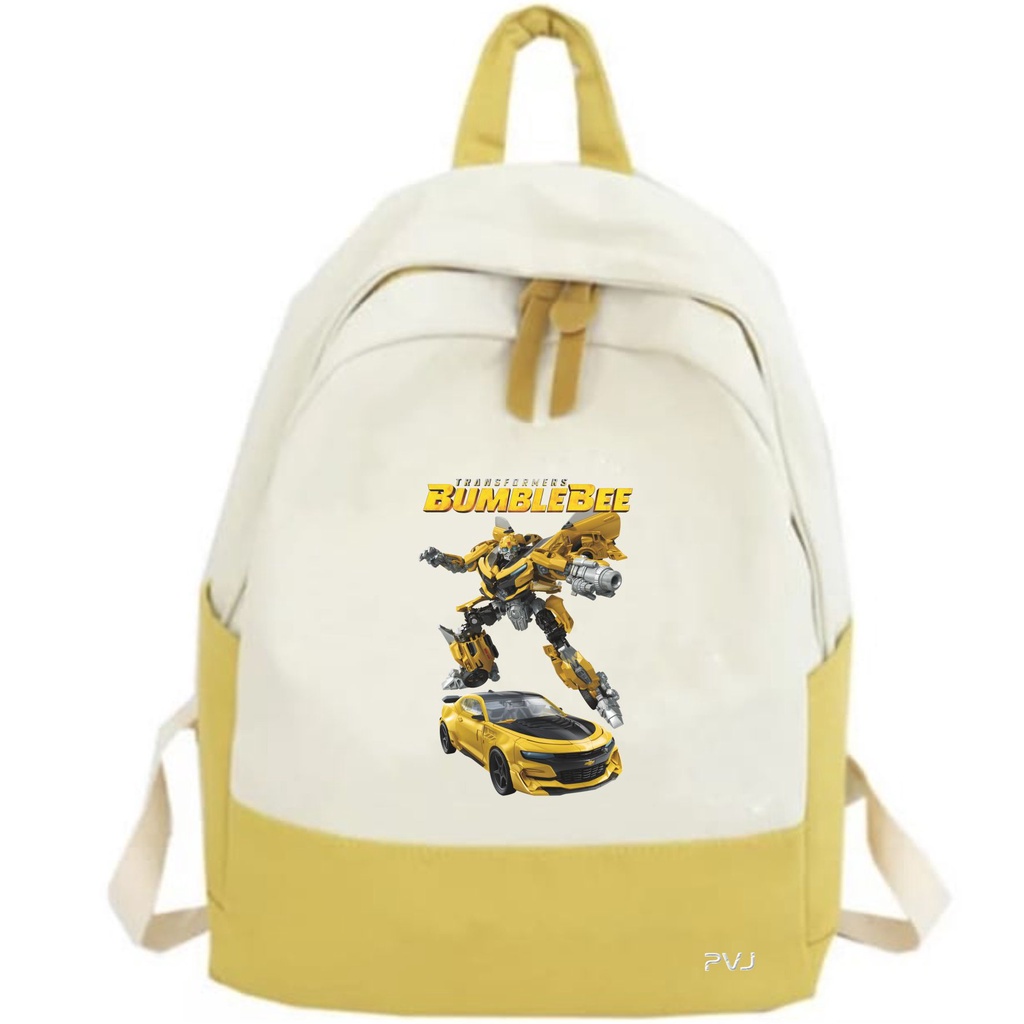 PVJ Tas Bumblebee Anak Ransel Sekolah Anak laki Laki SD Transformer Backpack Robot