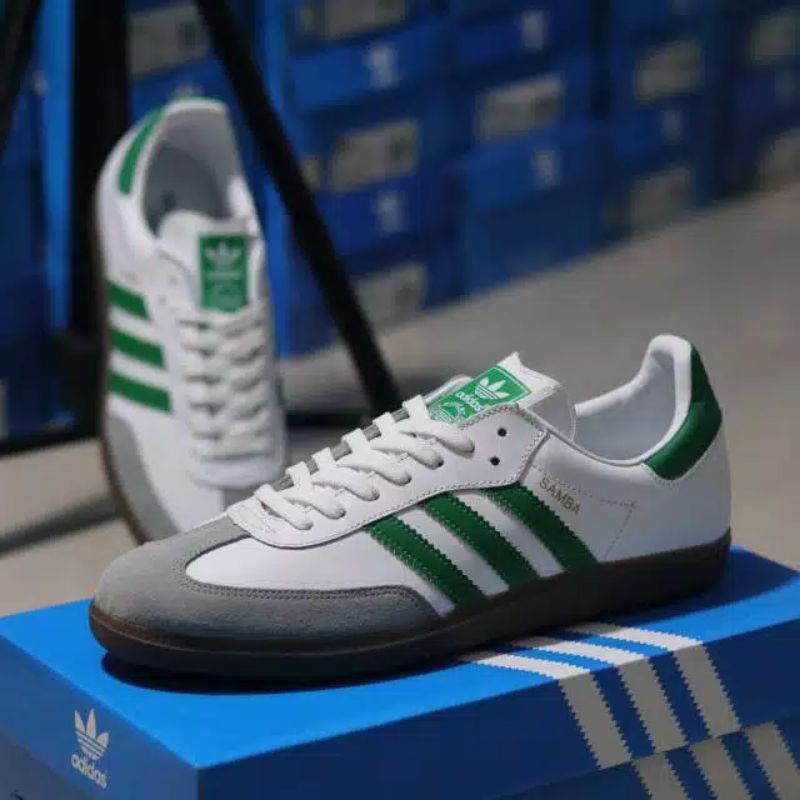 adidas originals samba og shoes pria casual white green