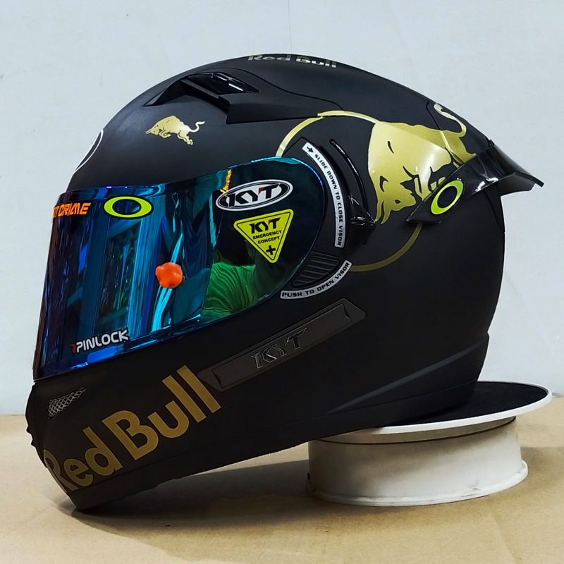HELM KYT K2R PAKET GANTENG RED BULL(visor iridium) INCLUDE VISOR ORI-B.doft red bull P.G