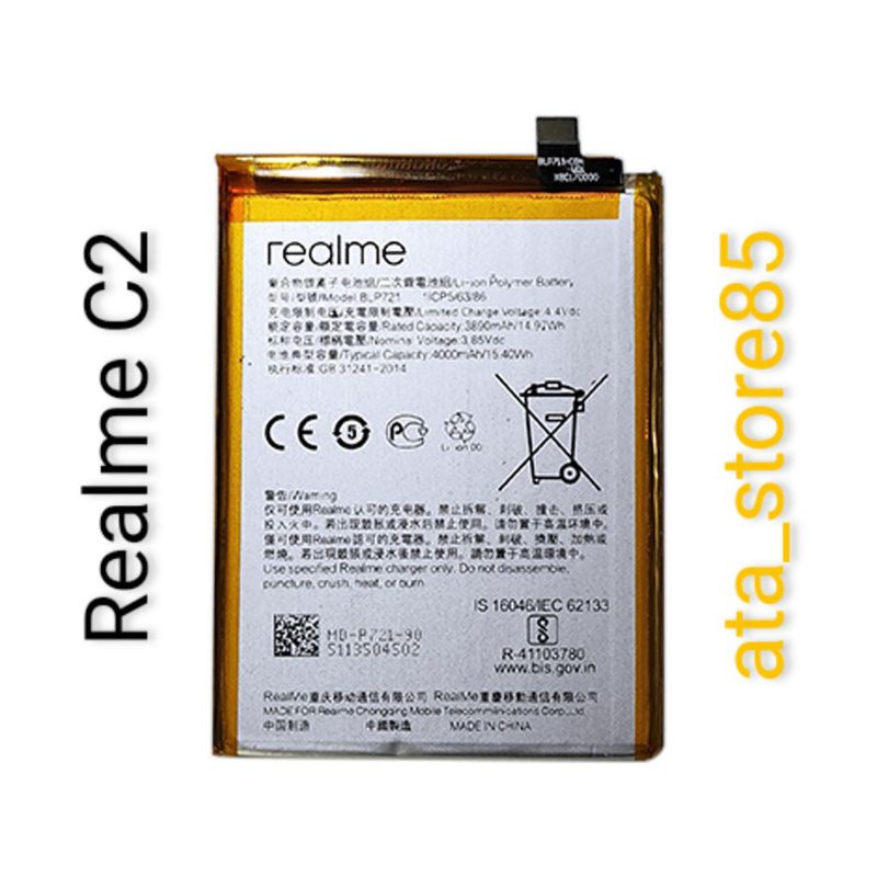 Battery Realme C2 BLP721 Batre Batery Original