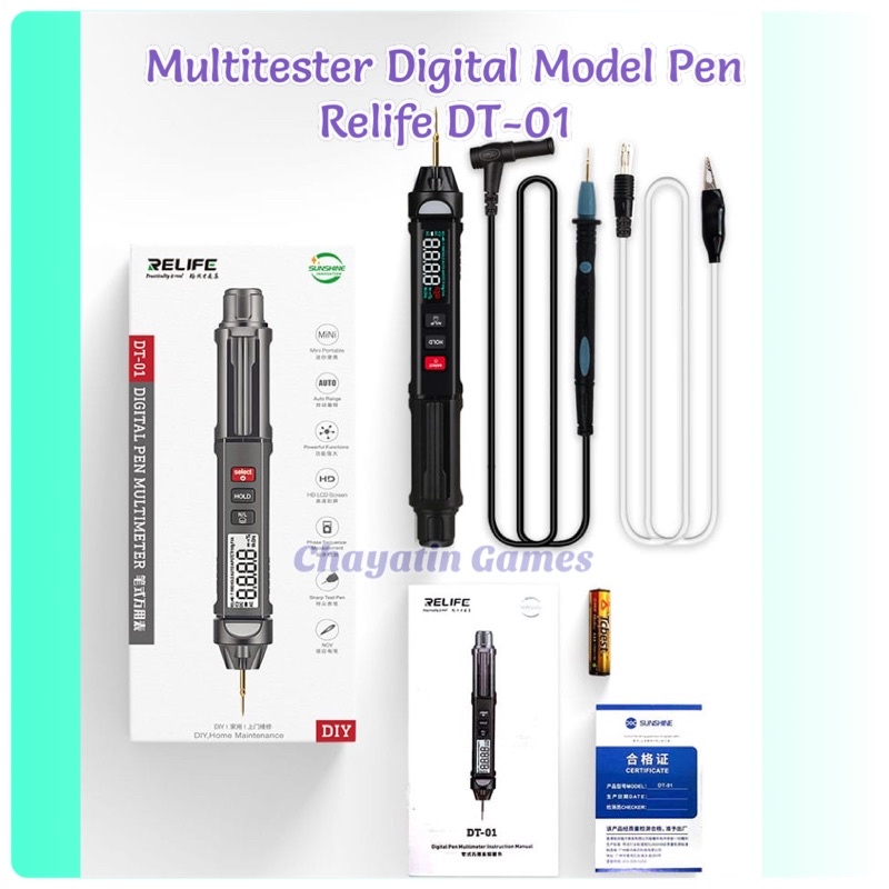 Multitester / Tester Pen Digital Relife Type DT-01 Multi Fungsi