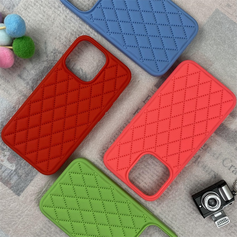 Soft Case Silikon Motif Belah Ketupat Merah Untuk IPhone X XR XS MAX 11 12 13 Pro MAX