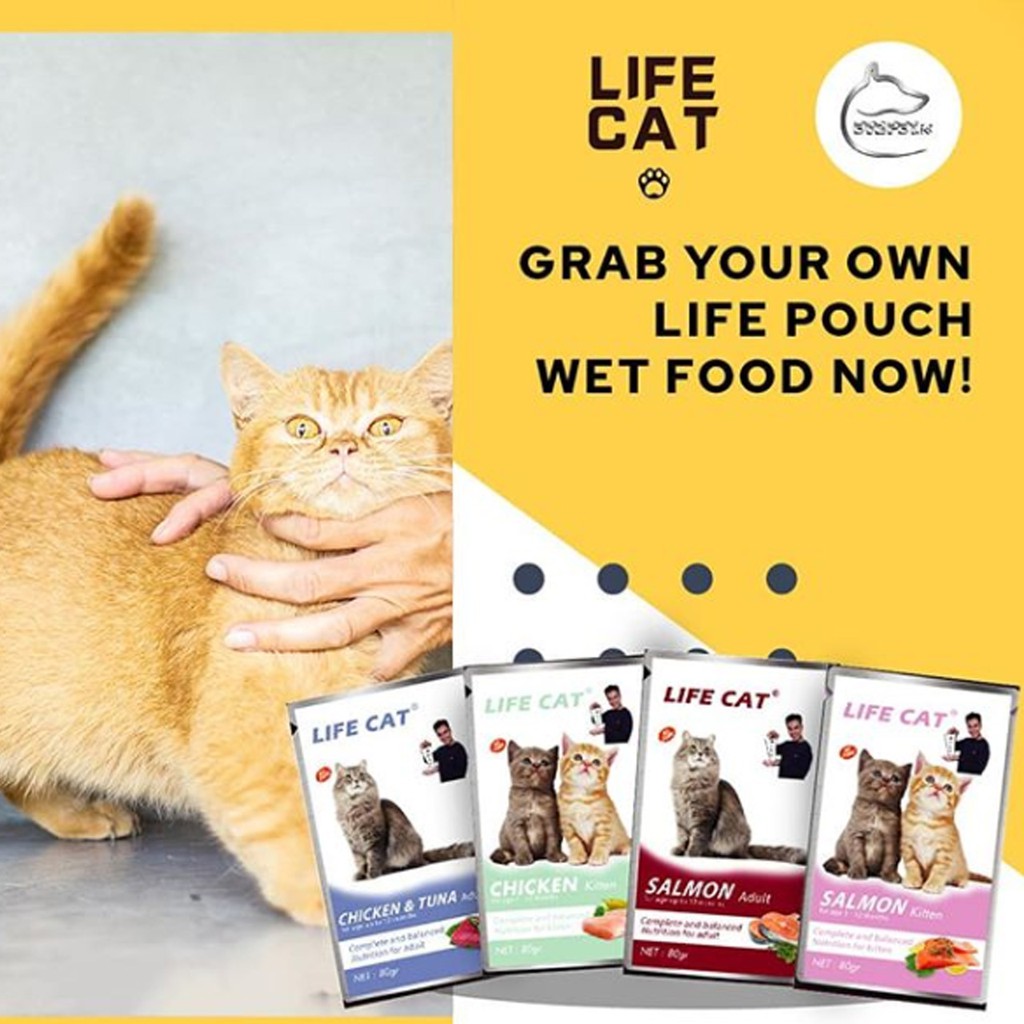 LIFE CAT SACHET 85GR | Makanan Kucing Basah | Life Cat Pouch Baim Wong