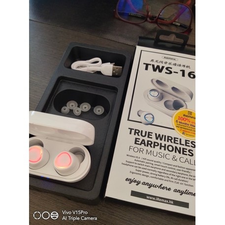 Remax Earphone Wireless TWS-16 | REMAX True Wireless Bluetooth Earbuds For Music &amp; Call TWS-16