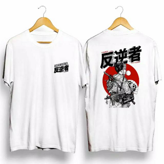 Fourfashion Kaos Pria Kaos Distro ASIAN REBEL WHITE CN590