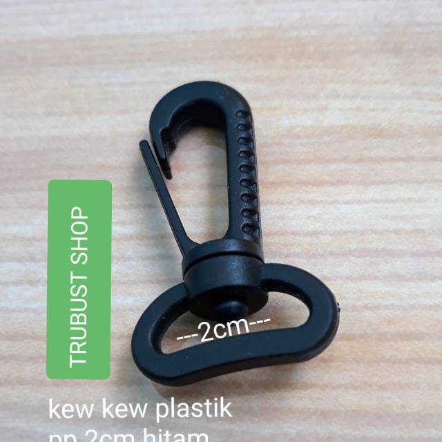 Kait tas kew kew plastik buckle pp 2cm warna hitam jual per 1pc