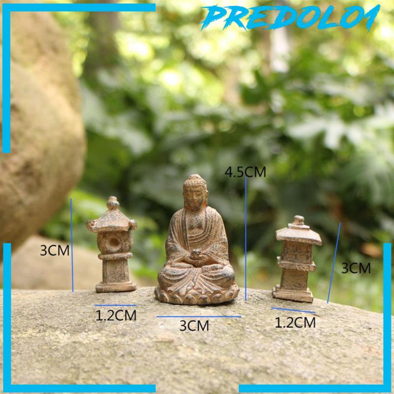 [PREDOLO1] Small Buddha Statue Decorative Creative DIY Accessories for Garden Balcony Mini