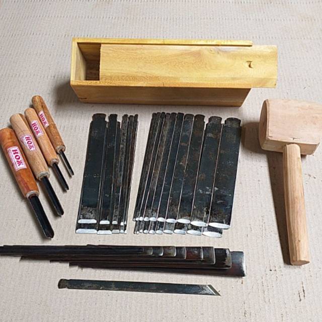 ALAT PAHAT /ALAT UKIR /TATAH UKIR KAYU LENGKAP isi banyak