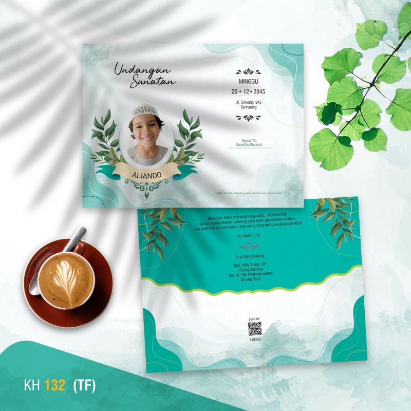 blangko kartu undangan khitanan / sunatan KH 132 TF