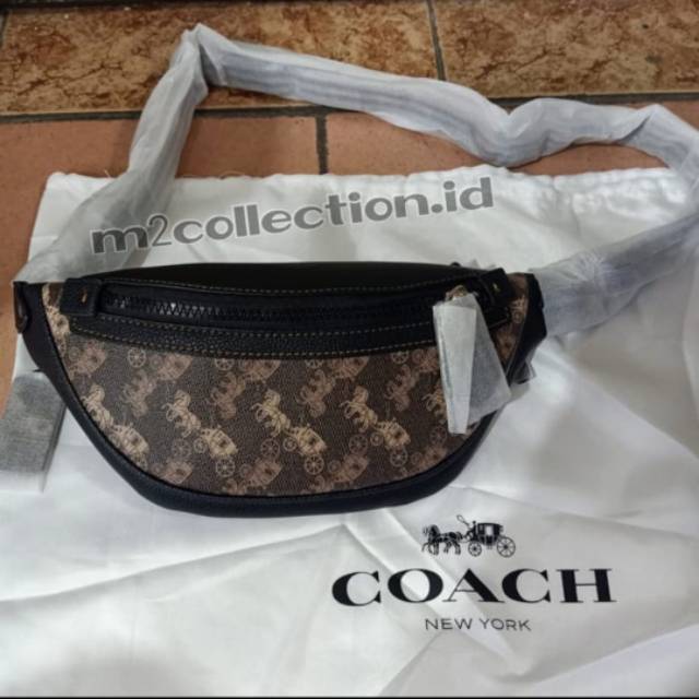 COACH Rivington Belt Bag 7 With Horse Carriage Print   Kualitas Mirror Quality